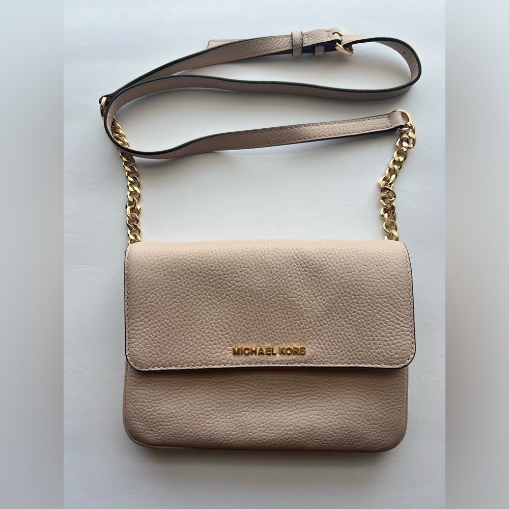 Michael Kors Bedford Double Gusset Large Crossbody Bag,  Soft Pink